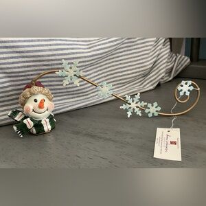 Snowman and Snowflake Holiday Christmas Home Interior Decor NWT